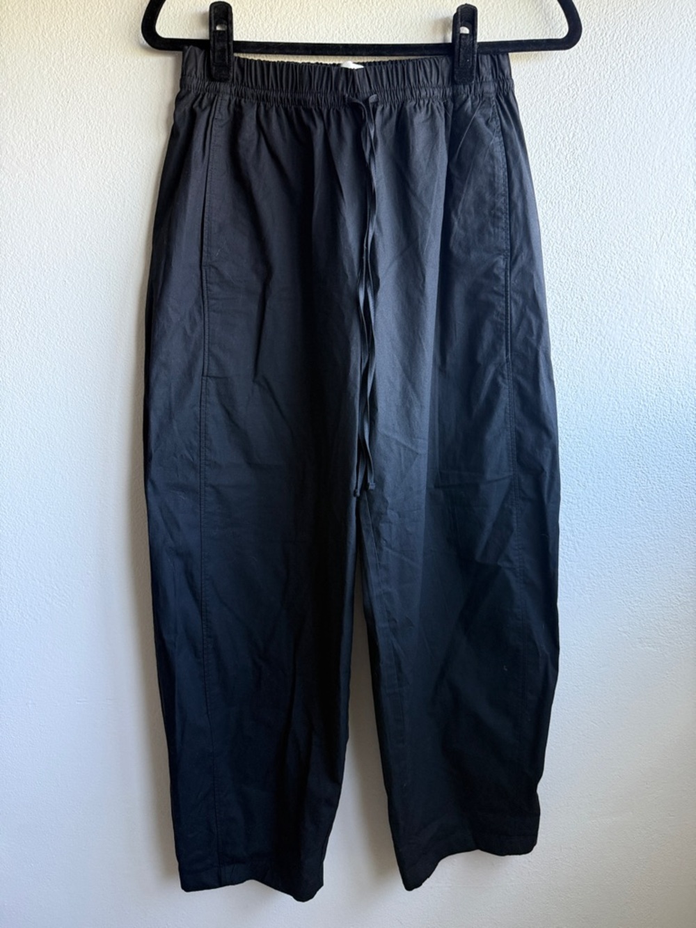 Abercrombie & Fitch Black Elastic Waist Barrel Pants